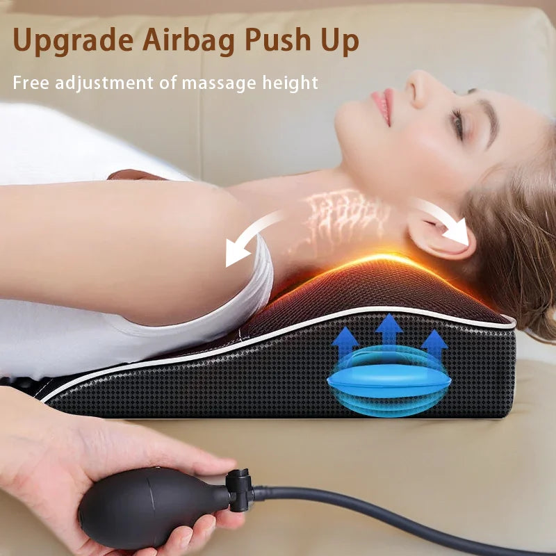 Trendbay Electric Cervical Traction Pillow Massager with Heat & Vibration