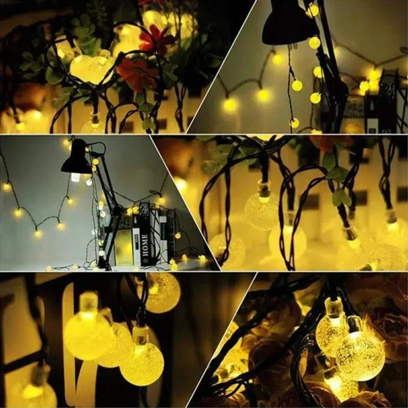 Trendbay 6.5M 30-LED Solar Crystal Fairy String Lights Warm White