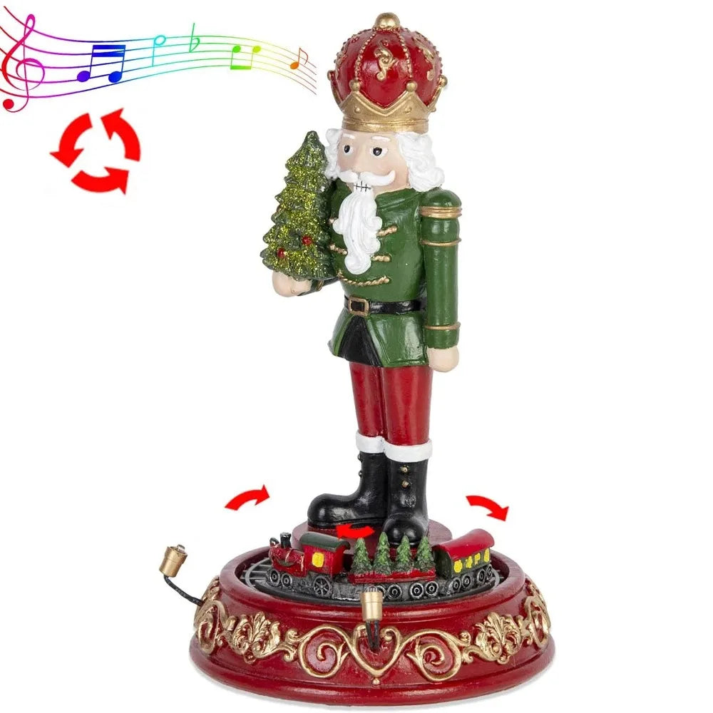 Trendbay Christmas Nutcracker Music Box with Rotating Train