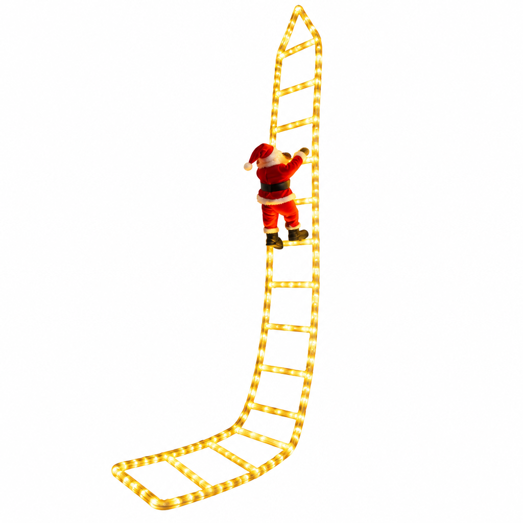Trendbay 3M Warm White LED Santa Claus Climbing Ladder Lights