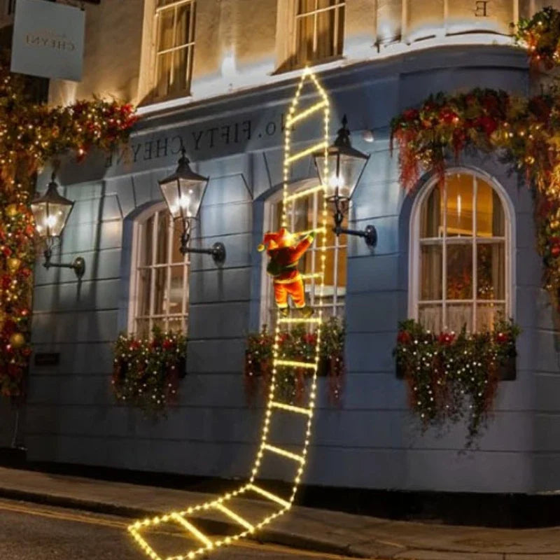 Trendbay 3M Warm White LED Santa Claus Climbing Ladder Lights