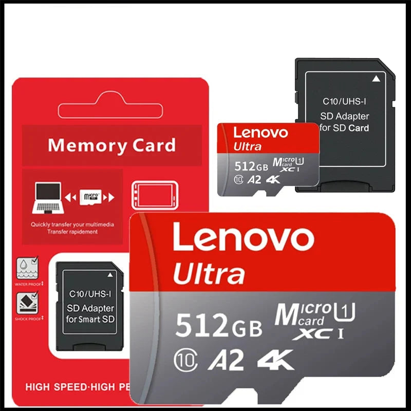 Trendbay Lenovo 512GB MicroSD Memory Card V30 U3 High-Speed TF Card