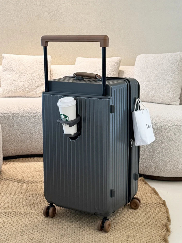 Trendbay 32-Inch Expandable Side-Opening Travel Suitcase with Wide Handle