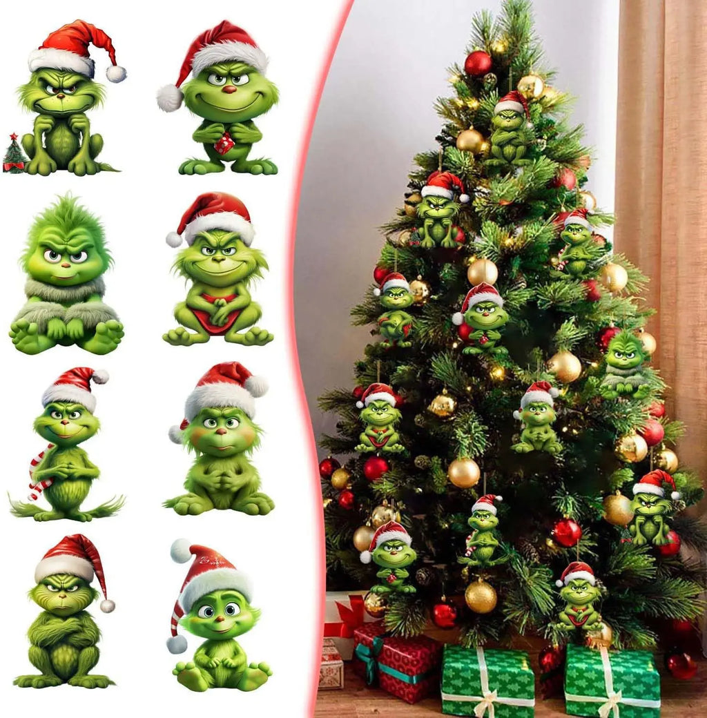 Trendbay 10pcs Whimsical Green Christmas Tree Ornaments
