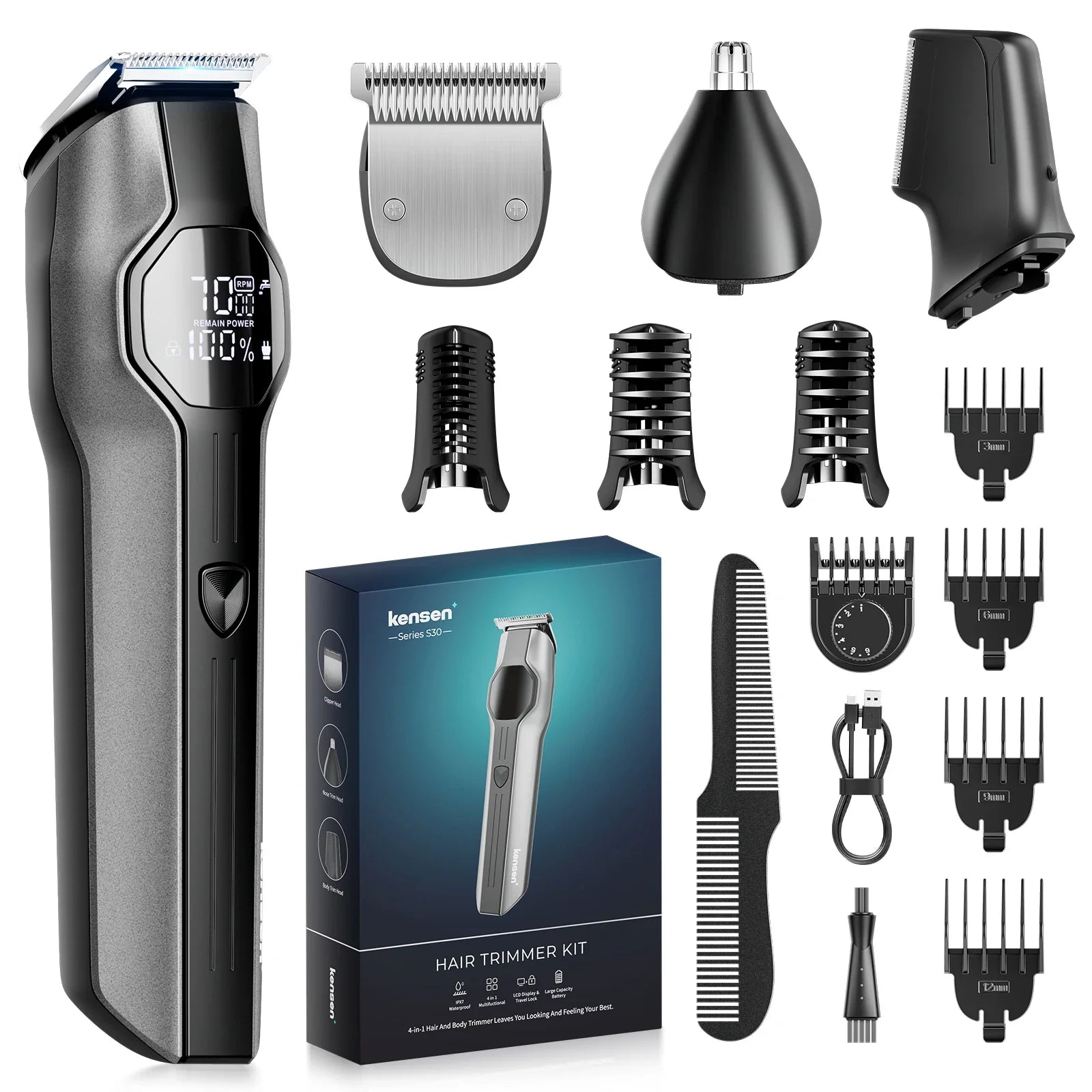 Trendbay 4-In-1 Cordless Hair Clipper Grooming Kit