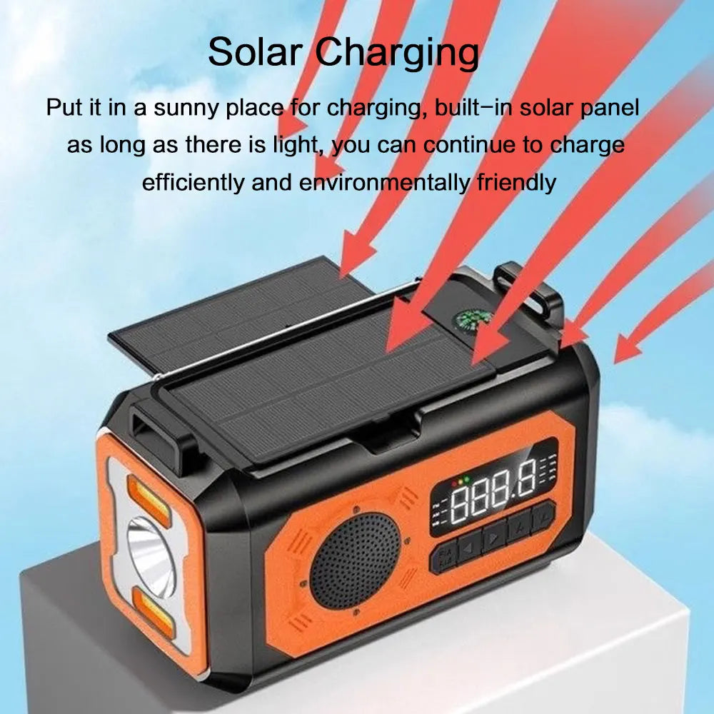 Trendbay 12000mAh Solar Hand Crank Emergency Weather Radio