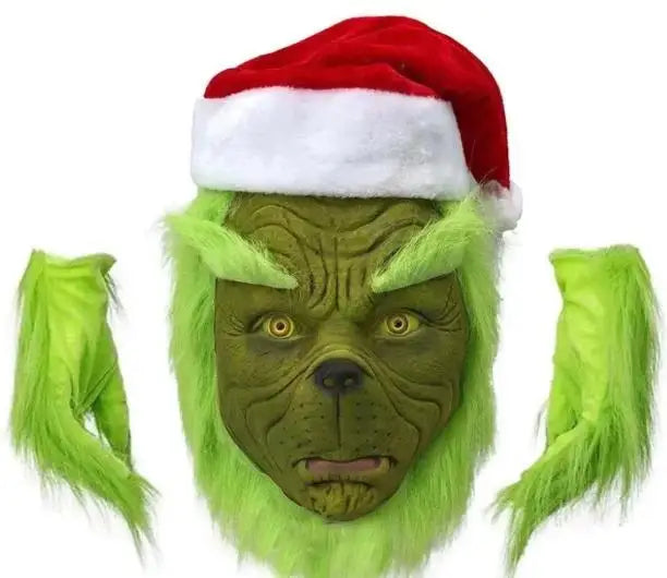 Trendbay Green-Haired Monster Christmas Cosplay Costume Set Adult Unisex