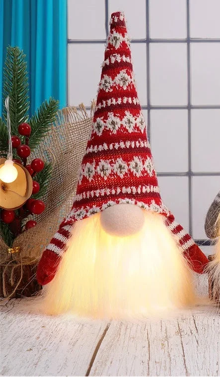 Trendbay LED Faceless Elf Gnome Red Doll 9×23CM
