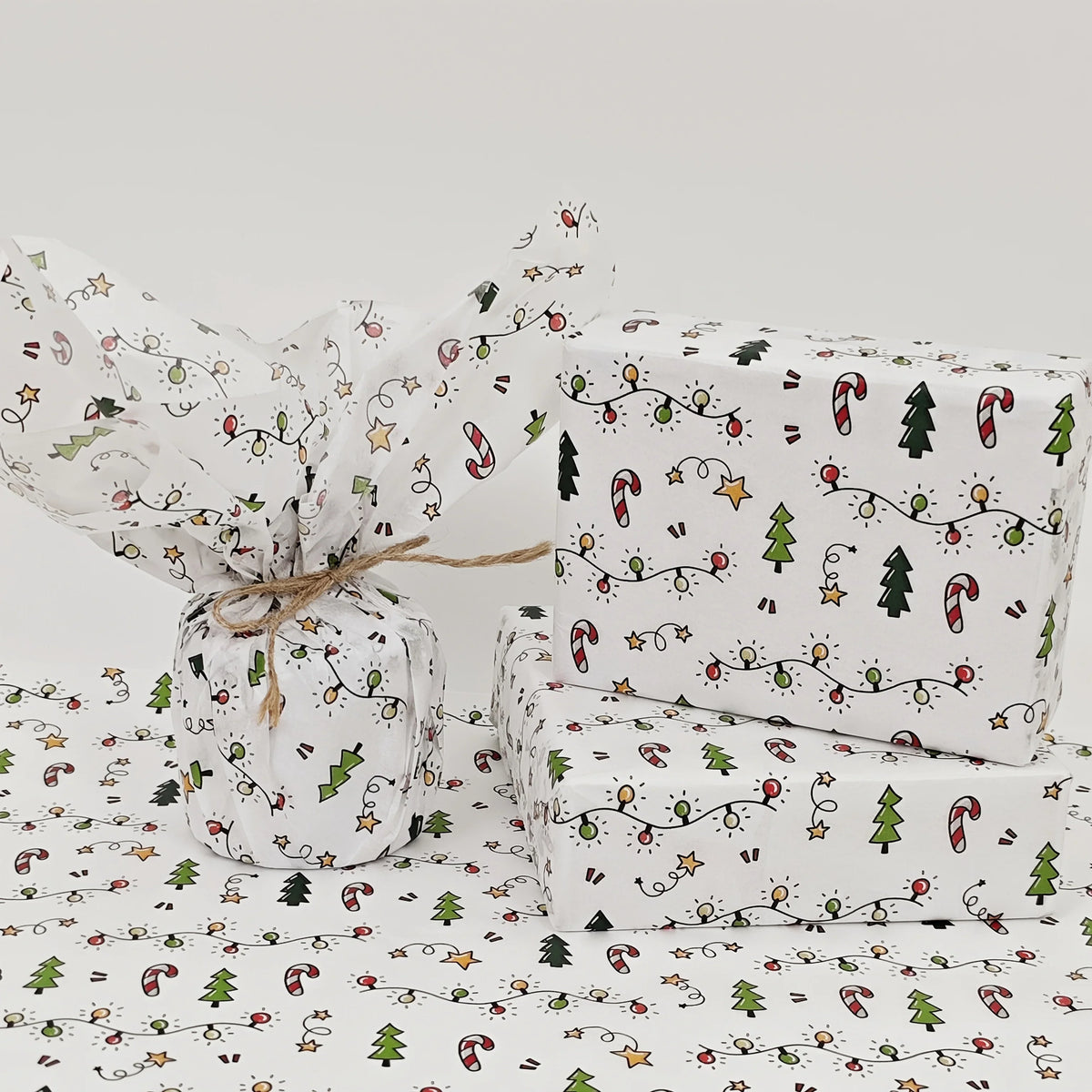 Trendbay 10 Sheets Christmas Lantern Pattern 20×35cm Festive Gift Wrapping Paper