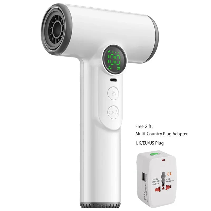 Trendbay Cordless Hair Dryer – Rechargeable Type-C Portable Hot & Cold Air Dryer