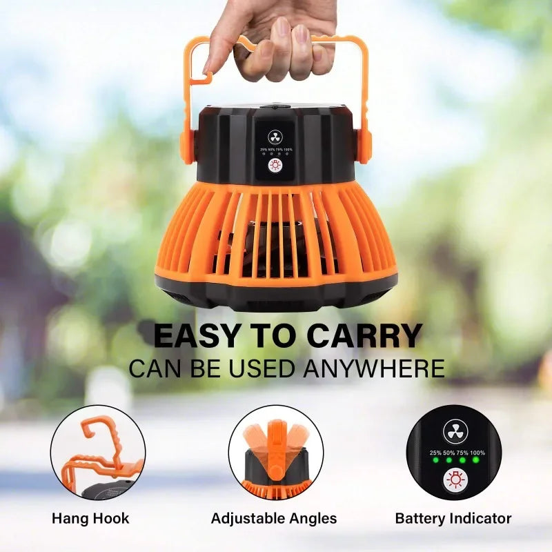 Trendbay Portable Camping Fan with LED Lantern