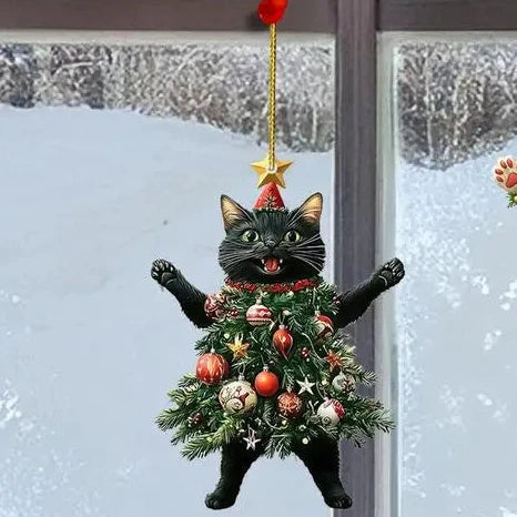 Trendbay Cute Cat Christmas Tree Ornament 8×6×2CM