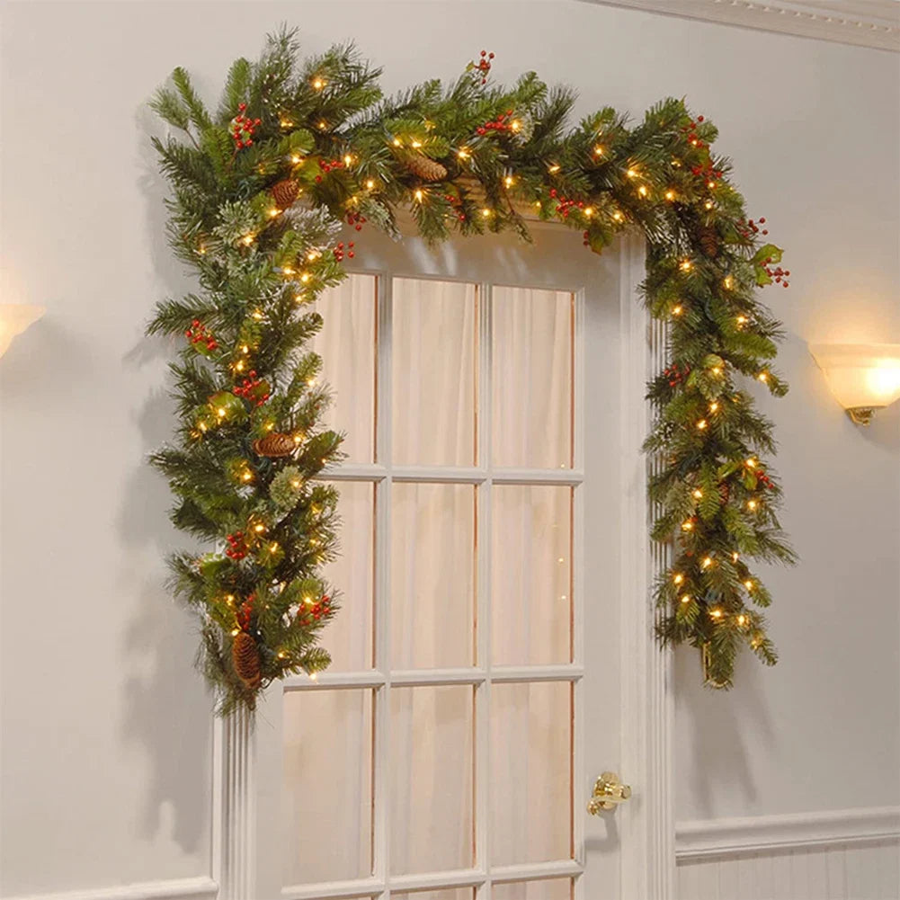 Trendbay Christmas Garland with Pinecones and Red Berries