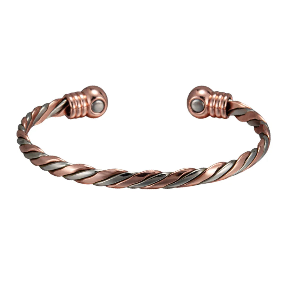 Trendbay Pure Copper Magnetic Braided Bracelet – Adjustable Twisted Bangle for Men & Women