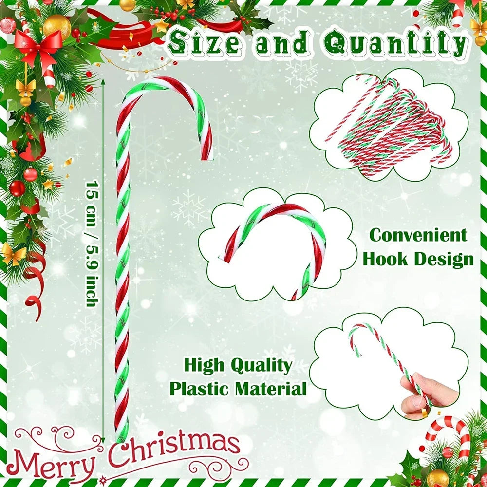 Trendbay 20PCS Acrylic Candy Cane Christmas Ornaments