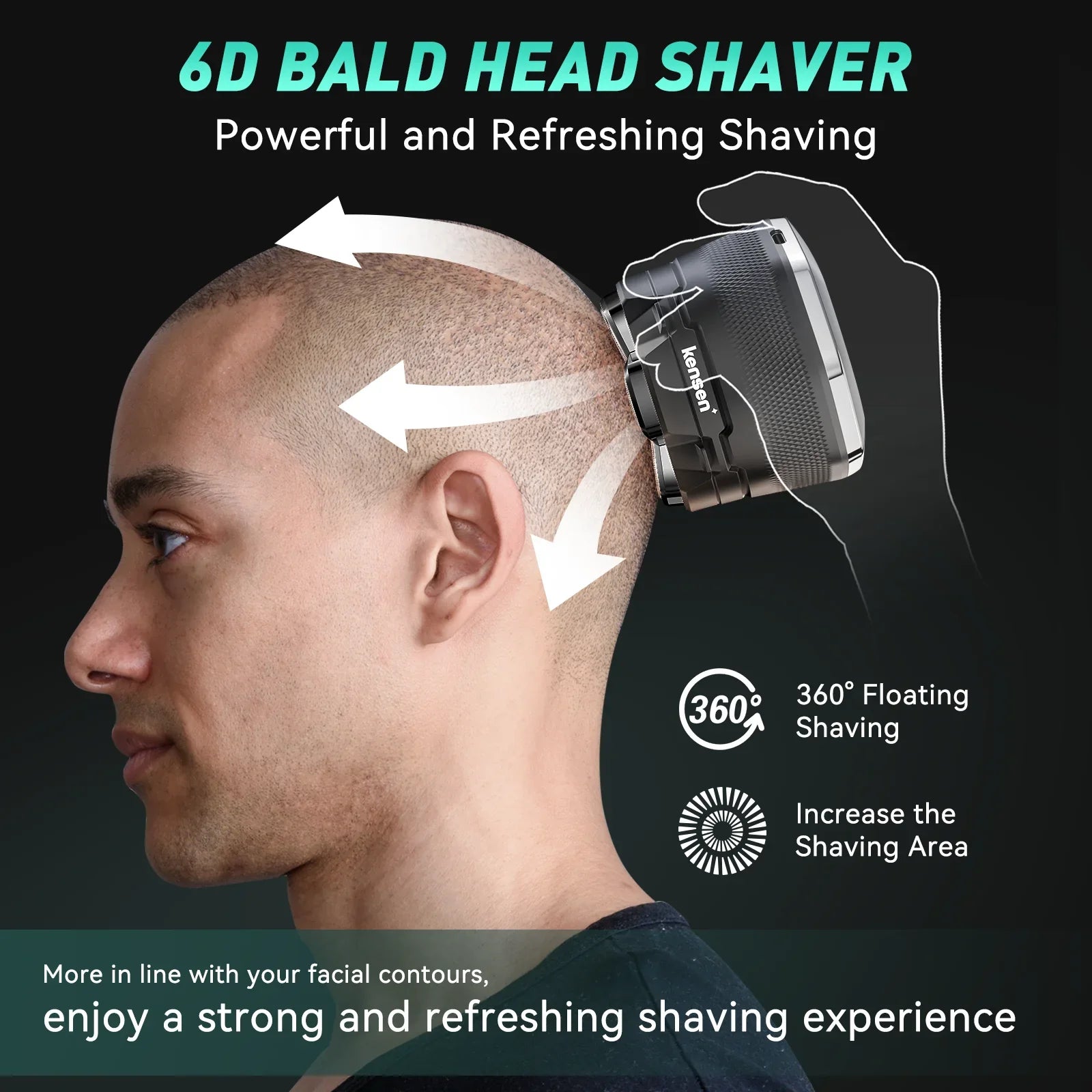 Trendbay 6D Magnetic Electric Head Shaver