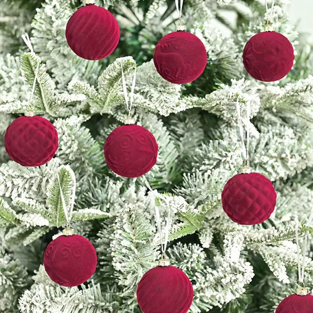 Trendbay 20PCS Flocked Velvet Christmas Ball Ornament Set