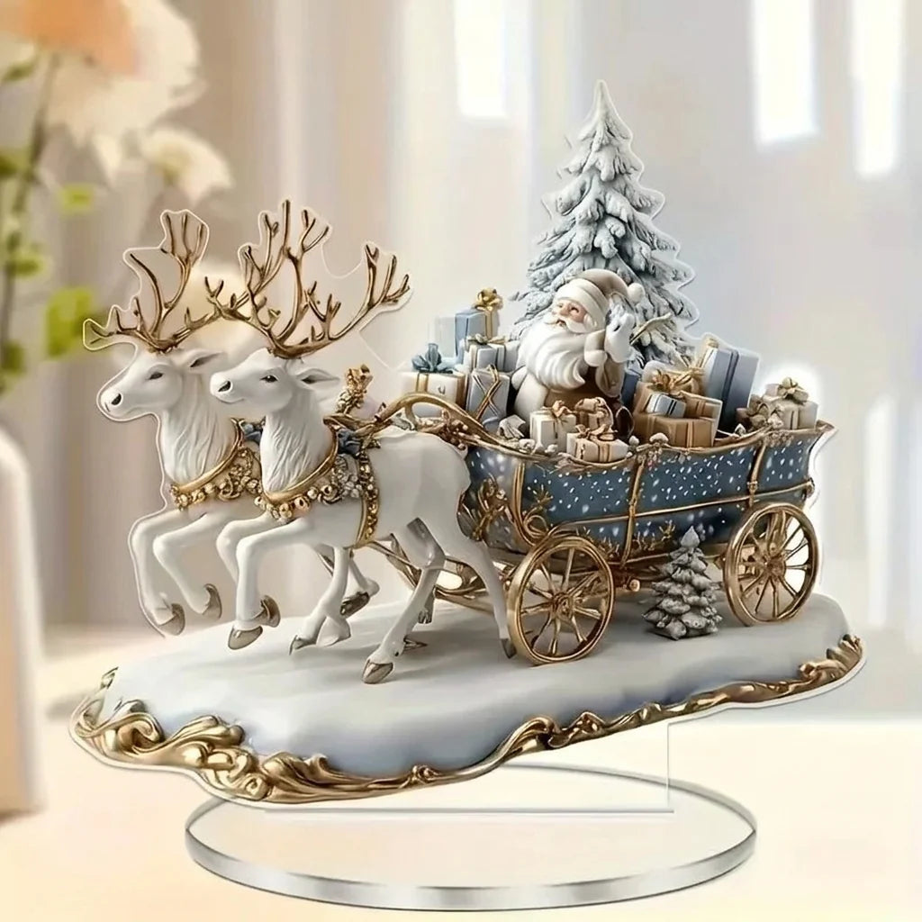 Trendbay Santa Claus & Reindeer Sleigh Desktop Decoration