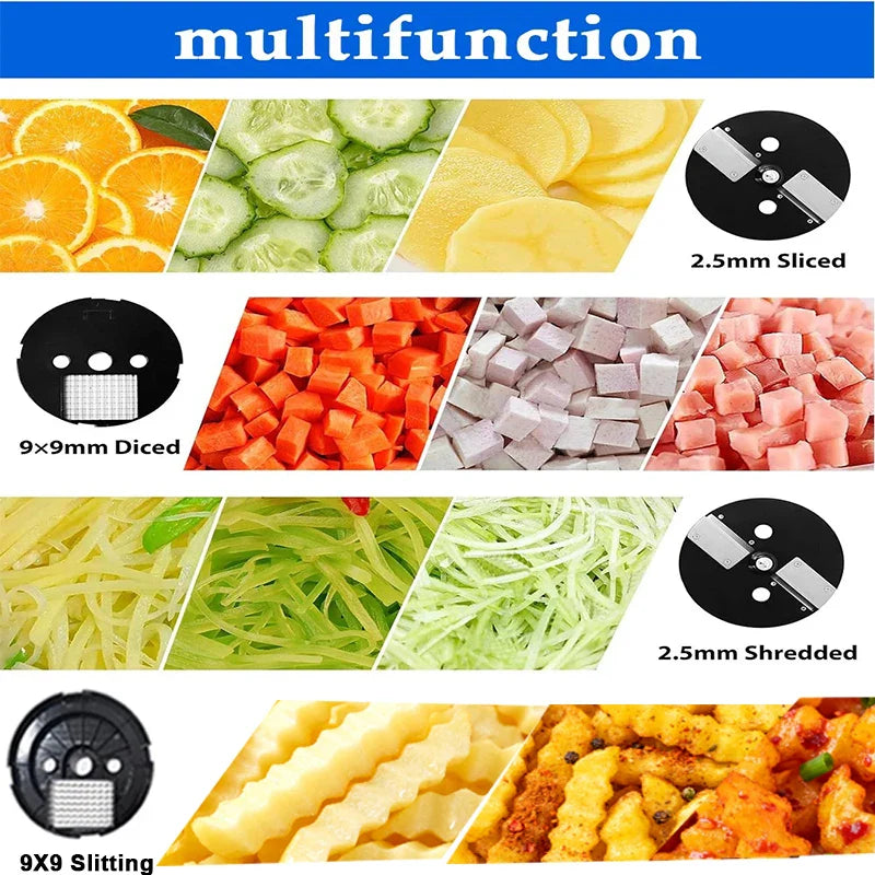 Trendbay Electric Vegetable Chopper & Slicer Food Processor 220V