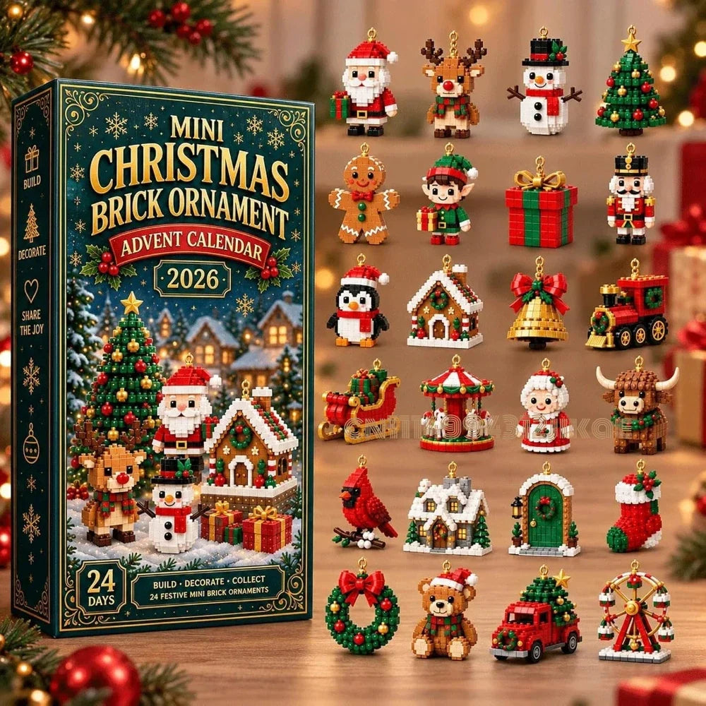 Trendbay 24-Day Mini Christmas Brick Ornament Advent Calendar