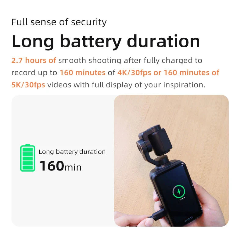 Trendbay M5 4K Handheld Action Camera“ 3-Axis Gimbal Stabilized Vlog Camera with Night Vision
