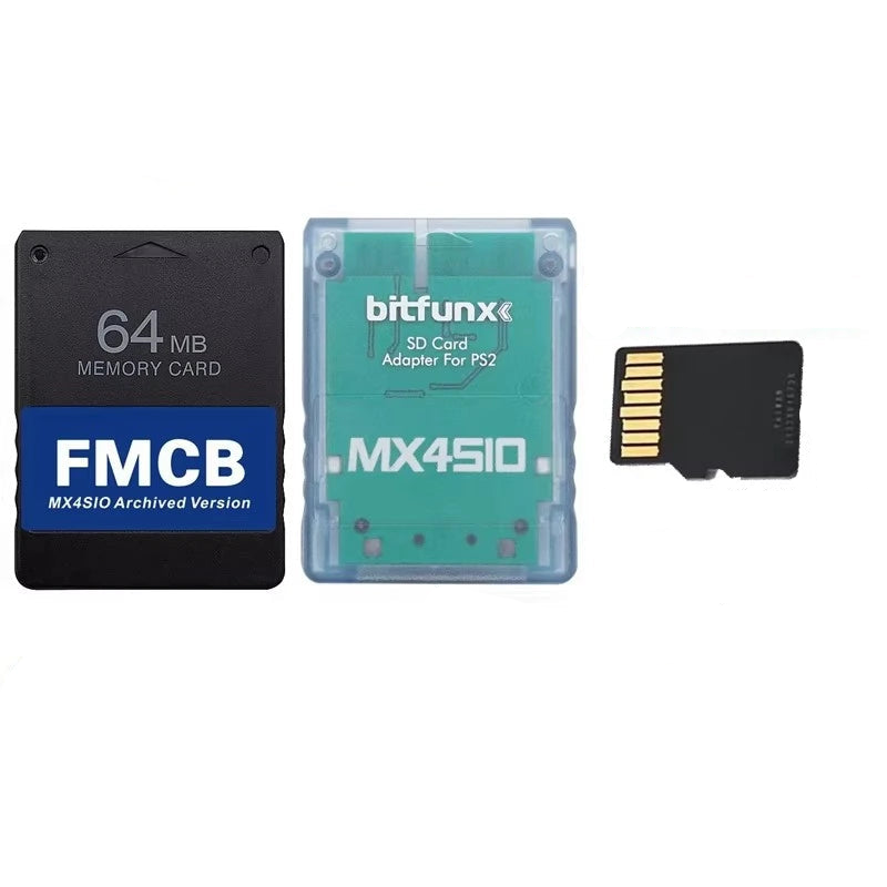 Trendbay PS2 MX4SIO SD Card Adapter Kit with FMCB Memory Card 64GB
