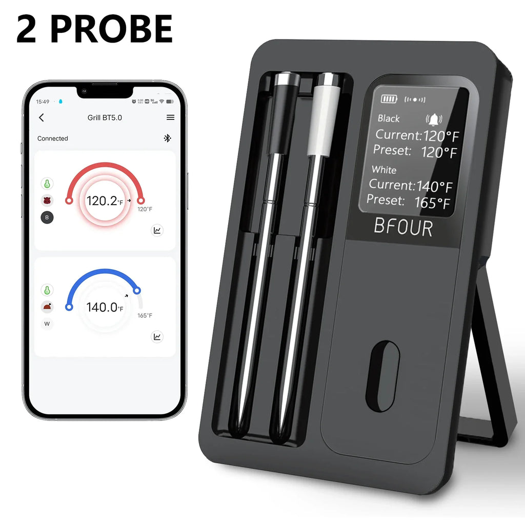 Trendbay Wireless Bluetooth Meat Thermometer “ Digital BBQ & Grill Thermometer with Waterproof Probes