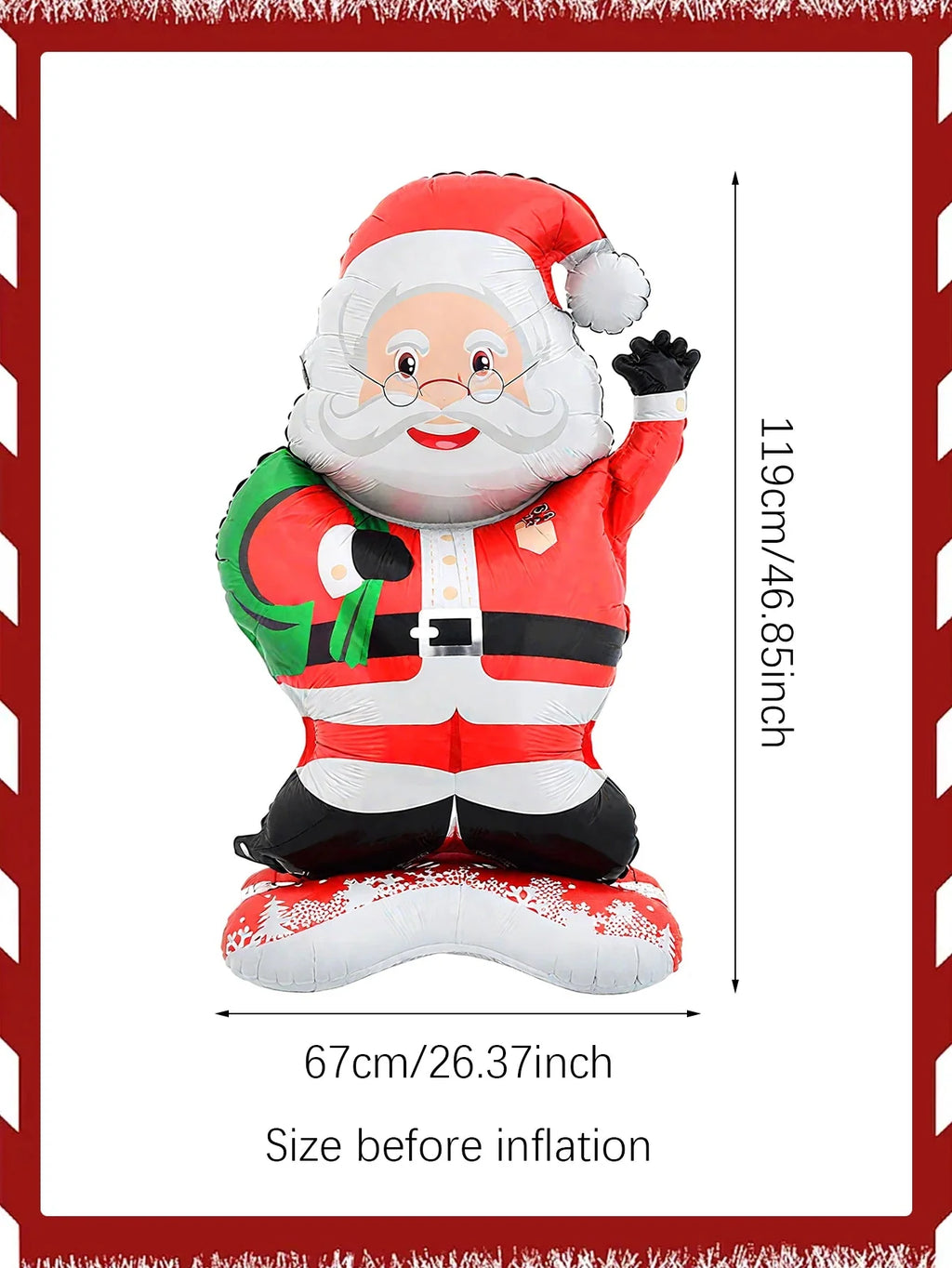 Trendbay 119cm Standing Santa Claus Foil Balloon – Christmas Party Decor