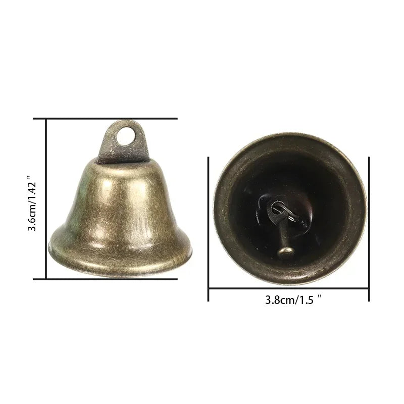Trendbay 10pcs Vintage Bronze Jingle Bells 38mm Iron Tinplate