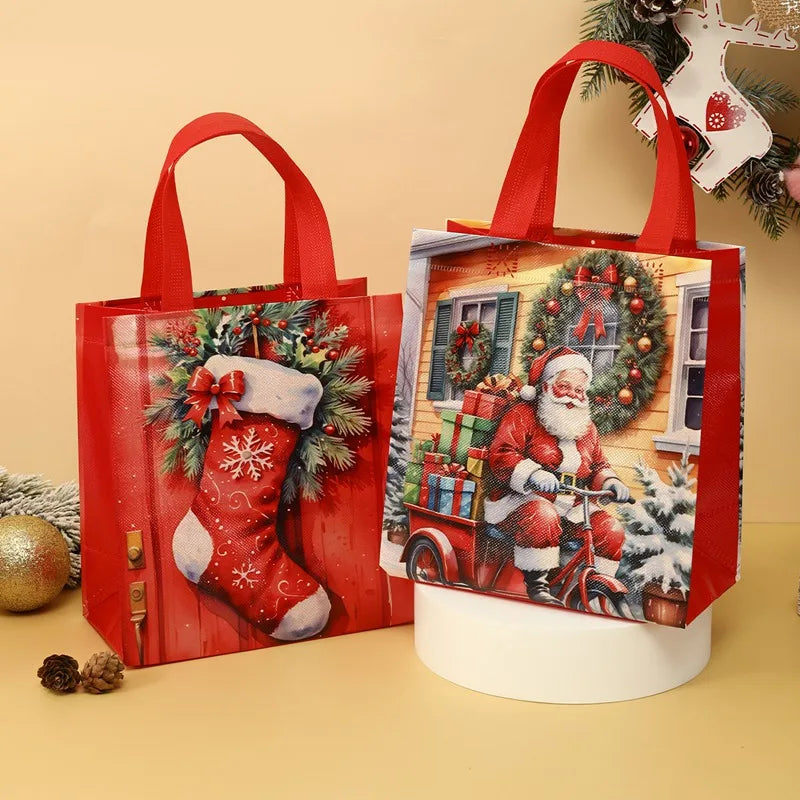 Trendbay 4pcs Christmas Non-Woven Santa Claus Gift Bags Set