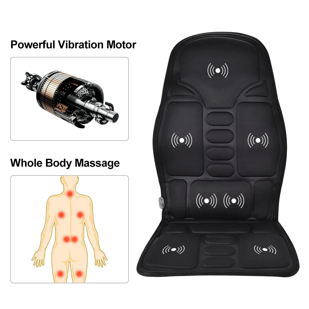Trendbay Heated Vibrating Chair Massager Pad for Neck & Back