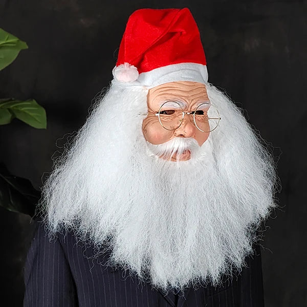 Trendbay Bearded Santa Claus Latex Mask with Glasses 40×30 cm