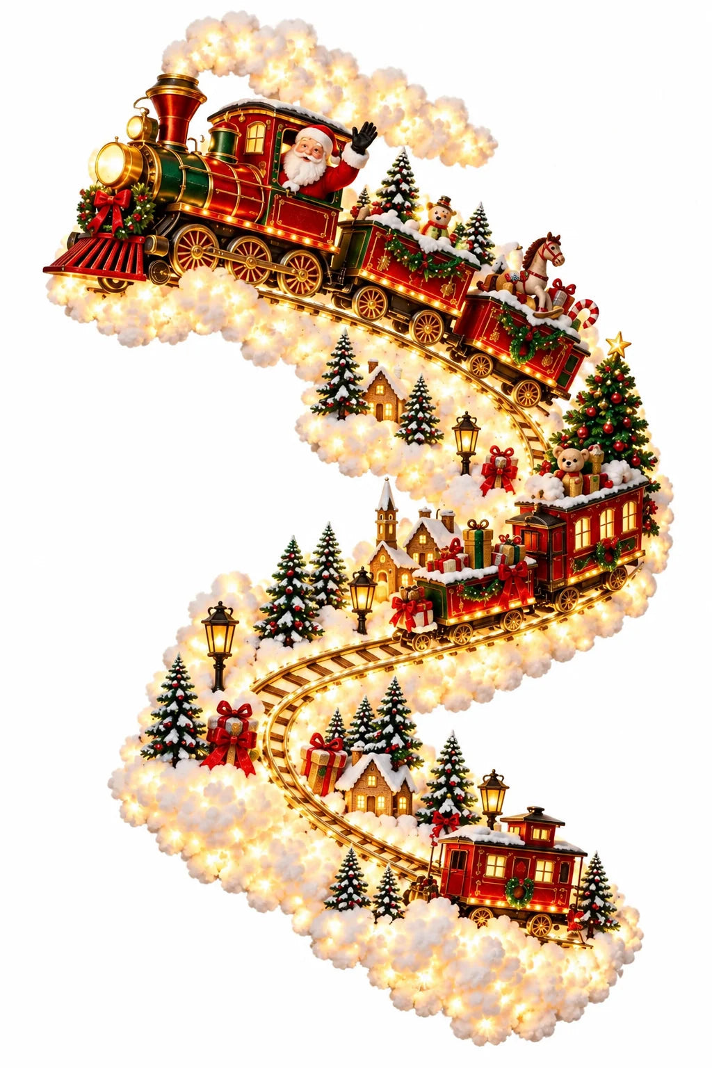 Trendbay Christmas Magic Trail Wall Light Warm White LED Santa on train