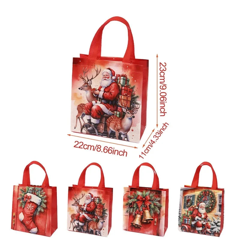 Trendbay 4pcs Christmas Non-Woven Santa Claus Gift Bags Set