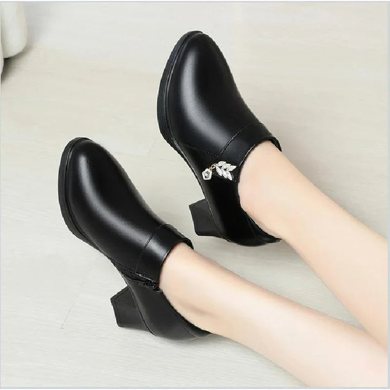 Trendbay Women's Pointed-Toe Chunky Heel Pumps