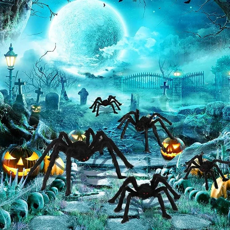 Trendbay 200cm Extra Large Plush Black Spider Lightweight Halloween Horror Prop