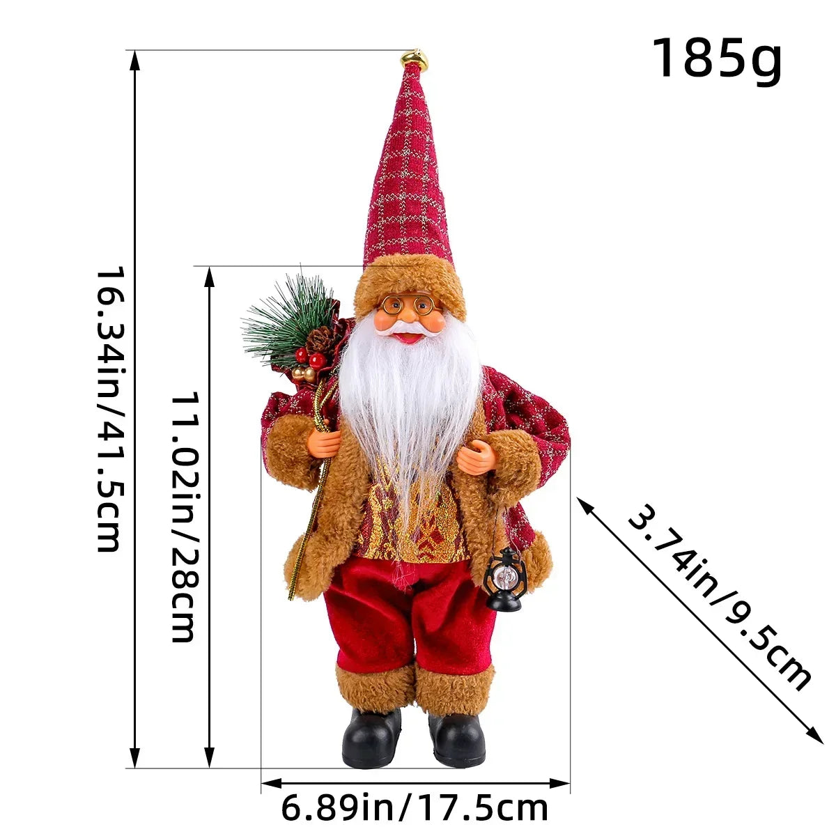 Trendbay 4Pcs Christmas Santa Claus Plush Doll Set Battery-Powered