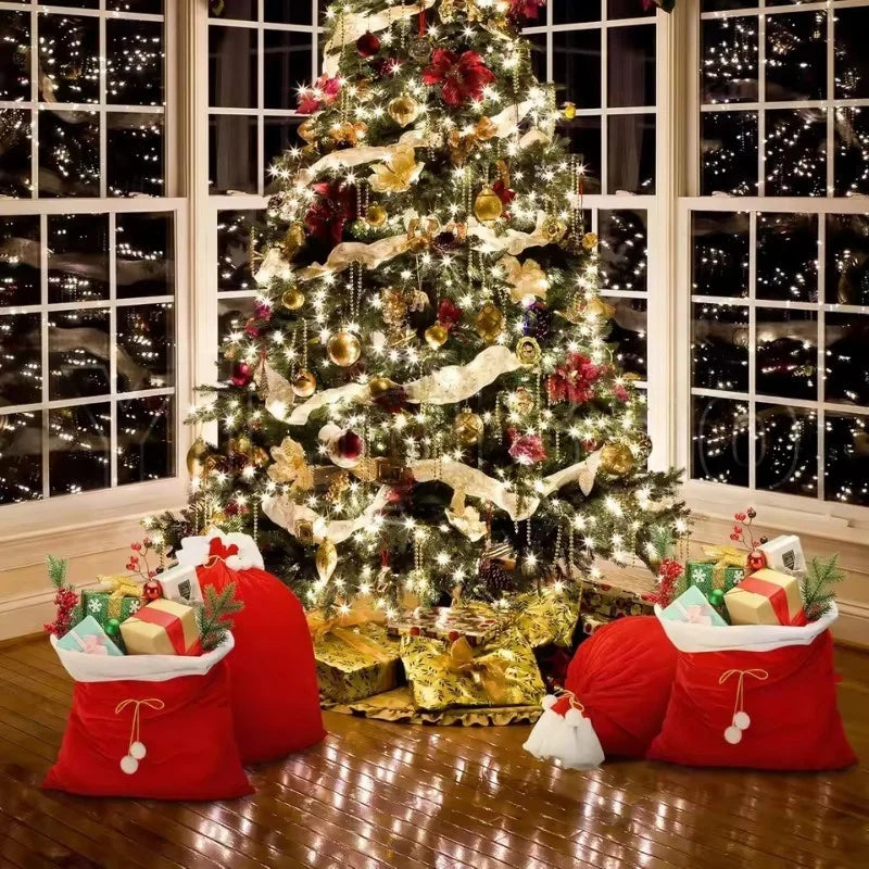Trendbay Santa Claus Christmas Gift Sack – Red Cotton