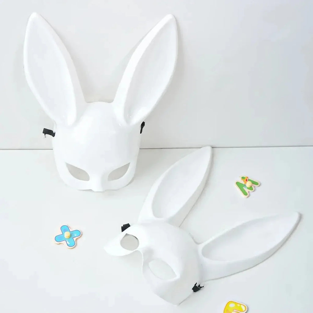 Trendbay White Rabbit Long-Ear Half Face Mask – Bunny Ear