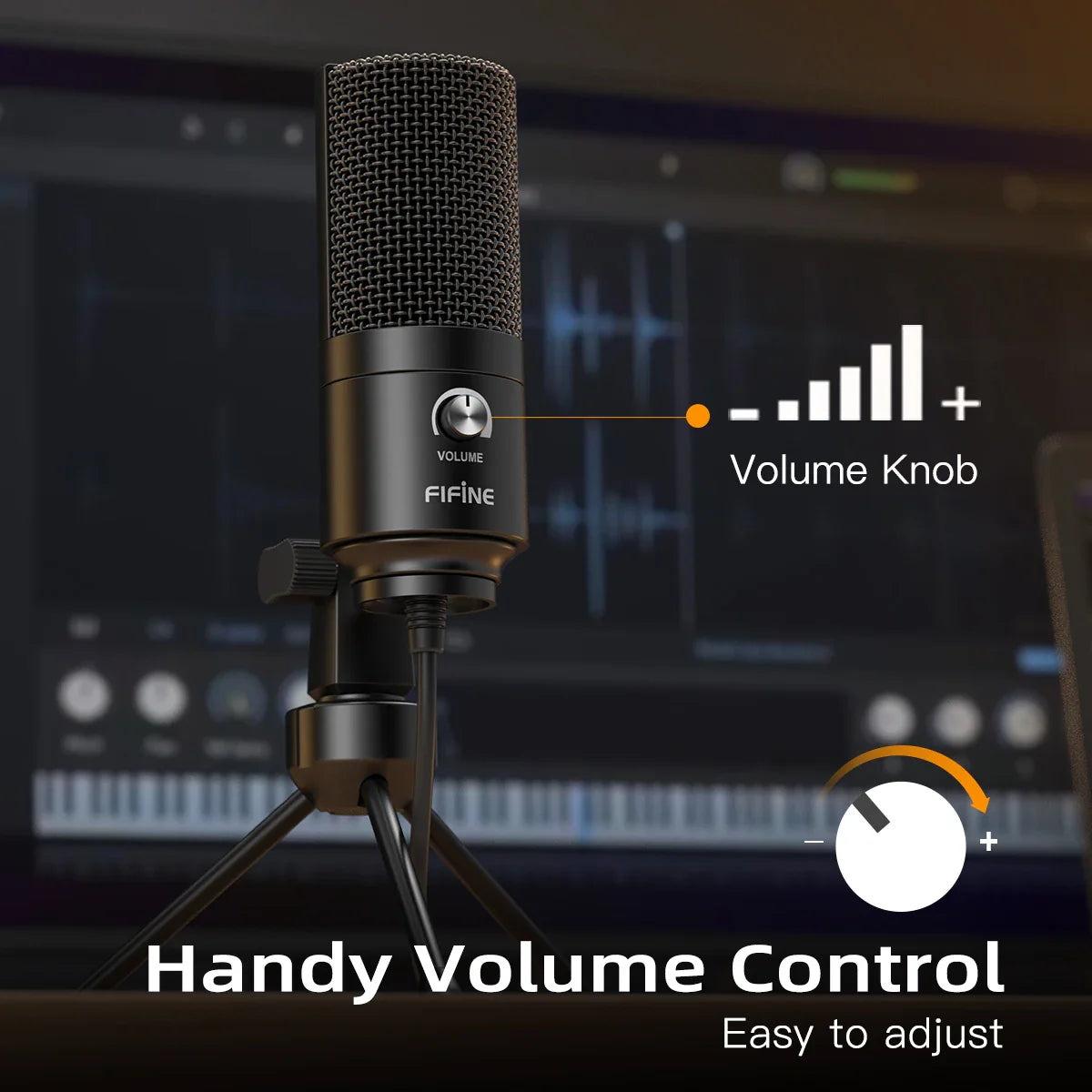 Trendbay USB Condenser Microphone with Gain Control Metal Recording Mic