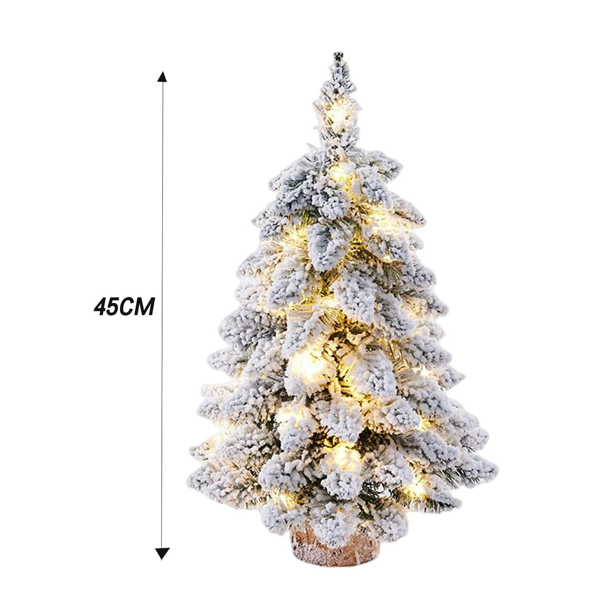 Trendbay Snow-Flocked Christmas Tree Tabletop Figurine with LED Lights
