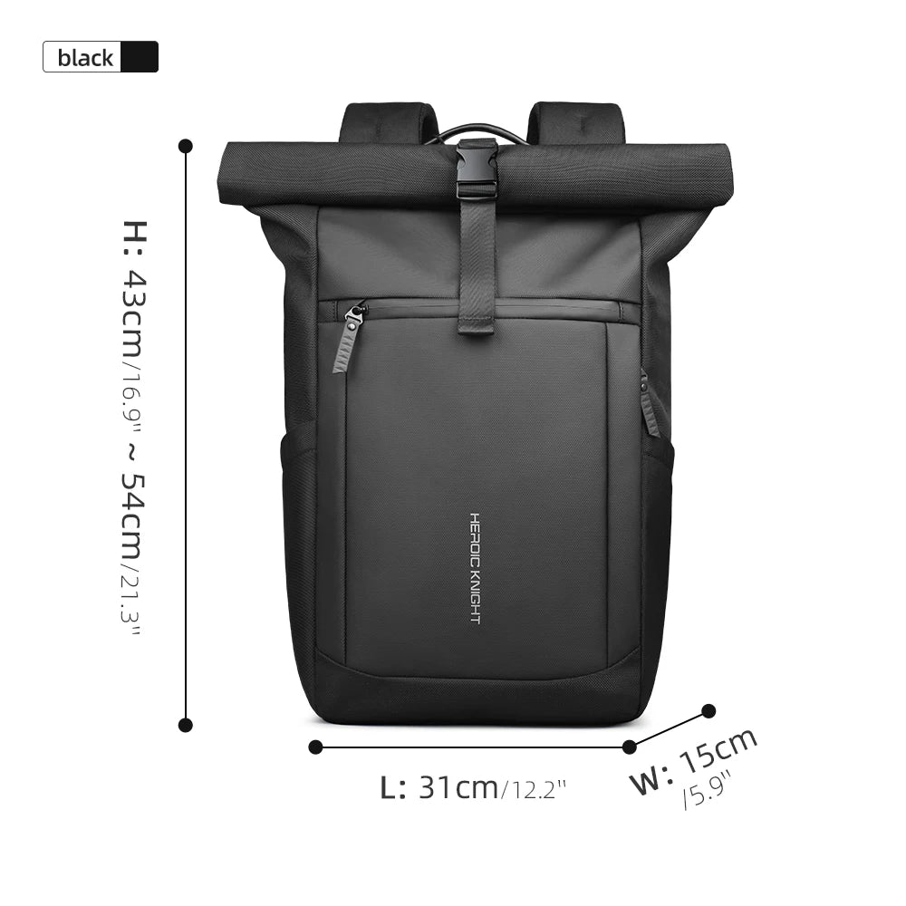 Trendbay Expandable Roll-Top Laptop Backpack – Water-Resistant Travel & Business Backpack
