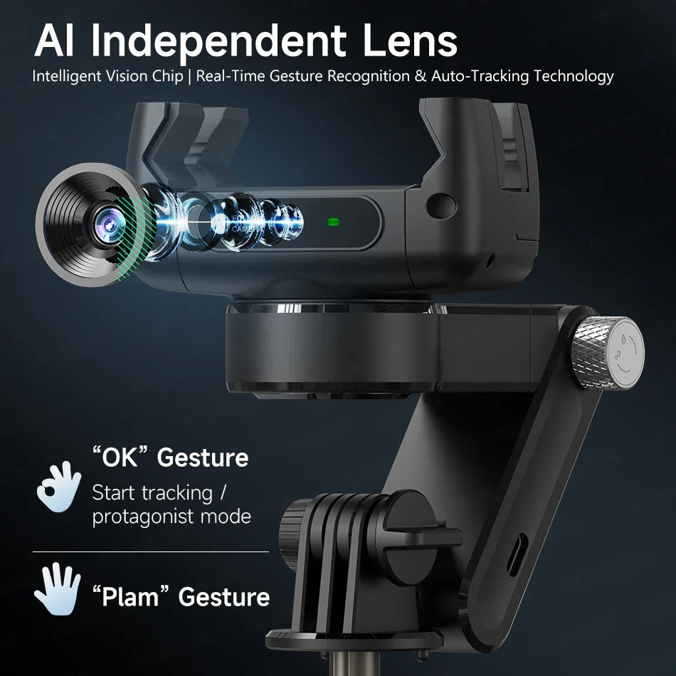 Trendbay Q19 AI Face Tracking Gimbal Stabilizer with Fill Light