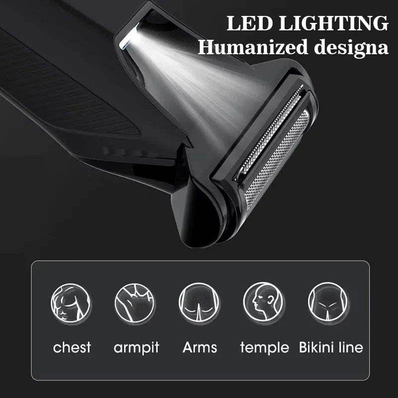 Trendbay Dual-Head Waterproof Body Trimmer with Foil Blade