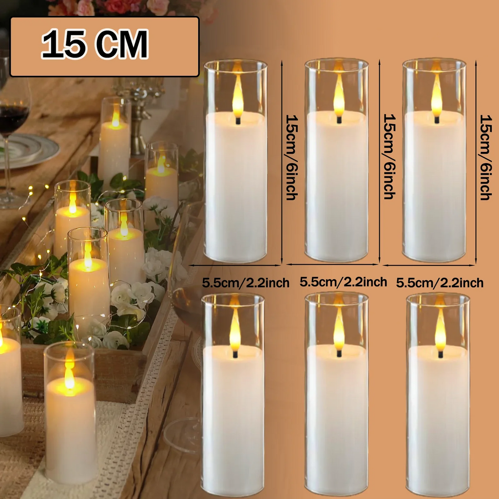 Trendbay LED Flameless Tea Light Candles with Acrylic Cups