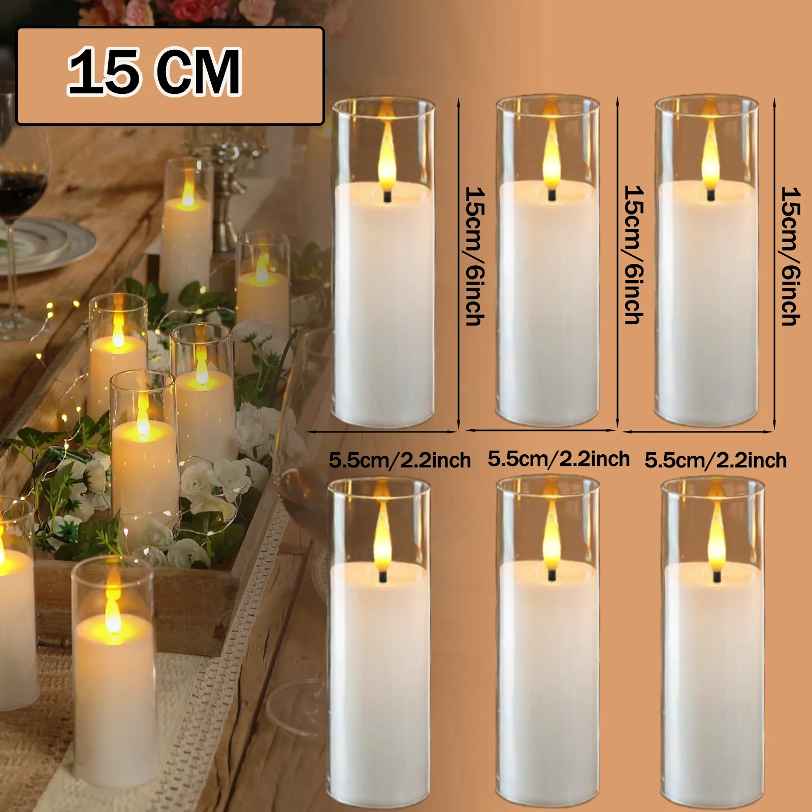 Trendbay LED Flameless Tea Light Candles with Acrylic Cups