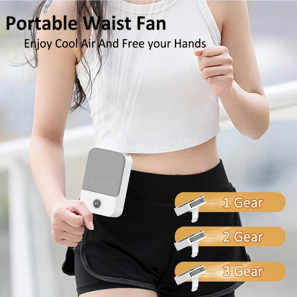 Trendbay Portable Waist & Neck Fan – 2000mAh Bladeless USB Mini Cooling Fan