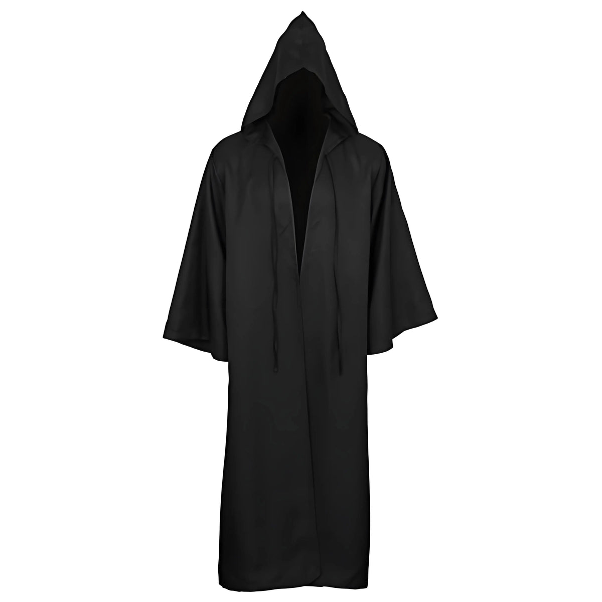 Trendbay Masquerade Black Hooded Cloak – Long Unisex Witch Robe