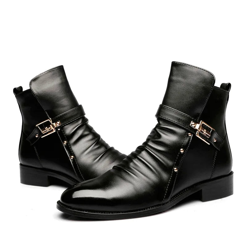 Trendbay Men's Leather Chelsea Ankle Boots