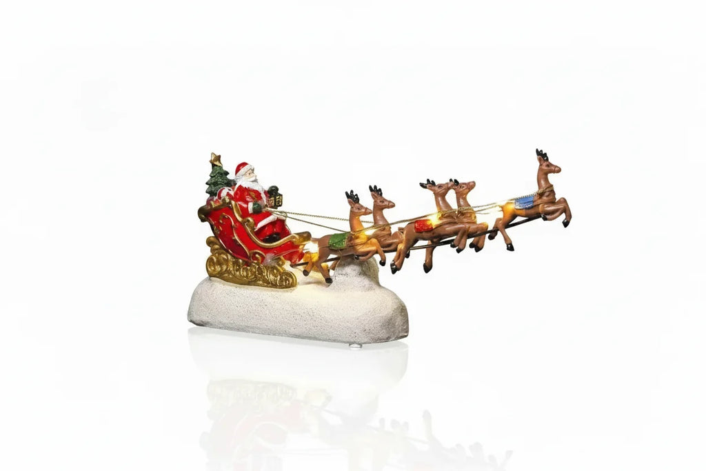 Trendbay Santa Claus Sleigh with Reindeer LED Decoration